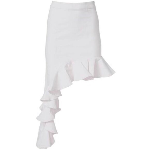 Asymmetrical Hem Ruffled Skirt - Picture 1 of 6